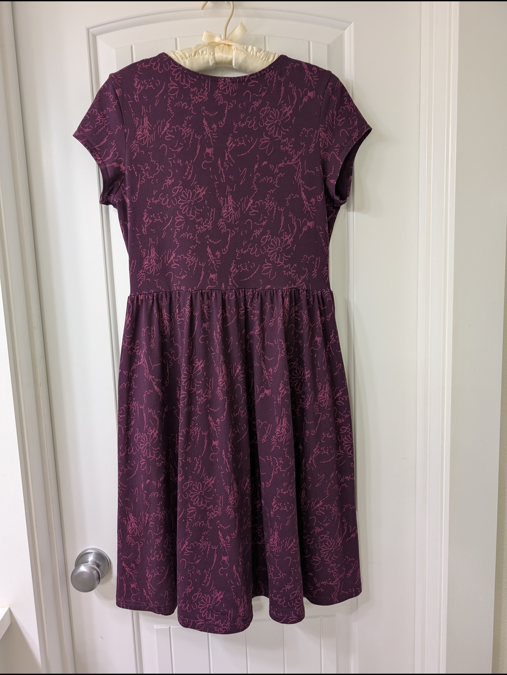 Pact Plum Organic Cotton Cap-Sleeve Wrap Dress with Pink Floral Print - Picture 2 of 3